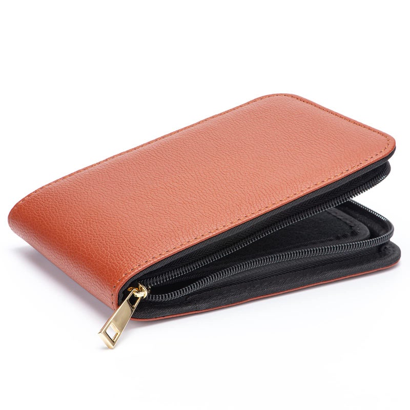 Lanxivi Fountain Pen Roller Pen PU Leather Case for 12 Pens (Coffee) - Image 4